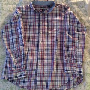 Chaps Red and Blue Plaid Button-Down